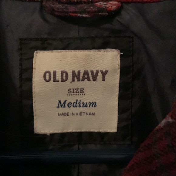 Red and black plaid pea coat size adult M - Picture 2 of 4